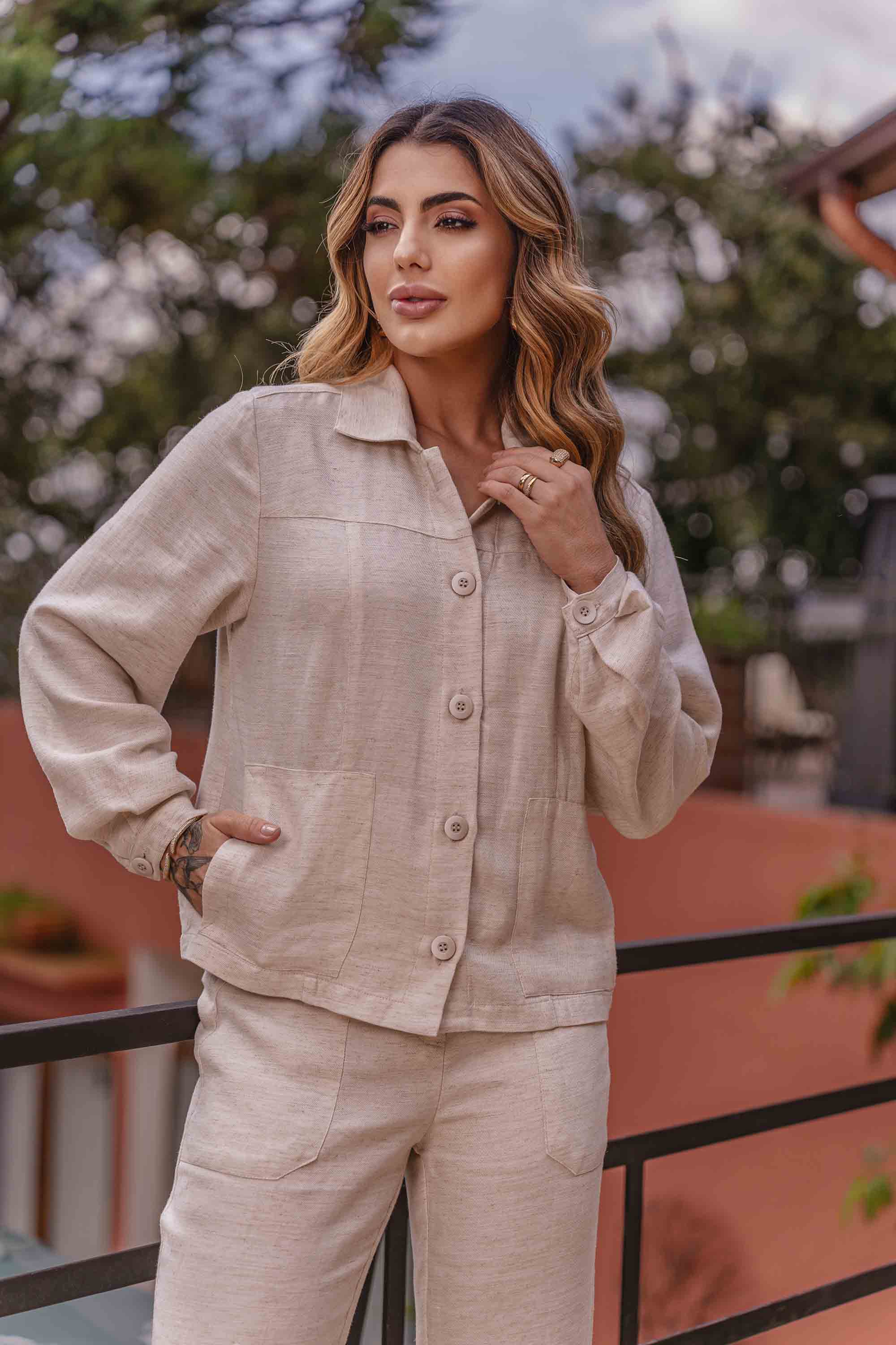 Tecido Linho Jaqueta De Linho Feminina Essencial E Atemporal